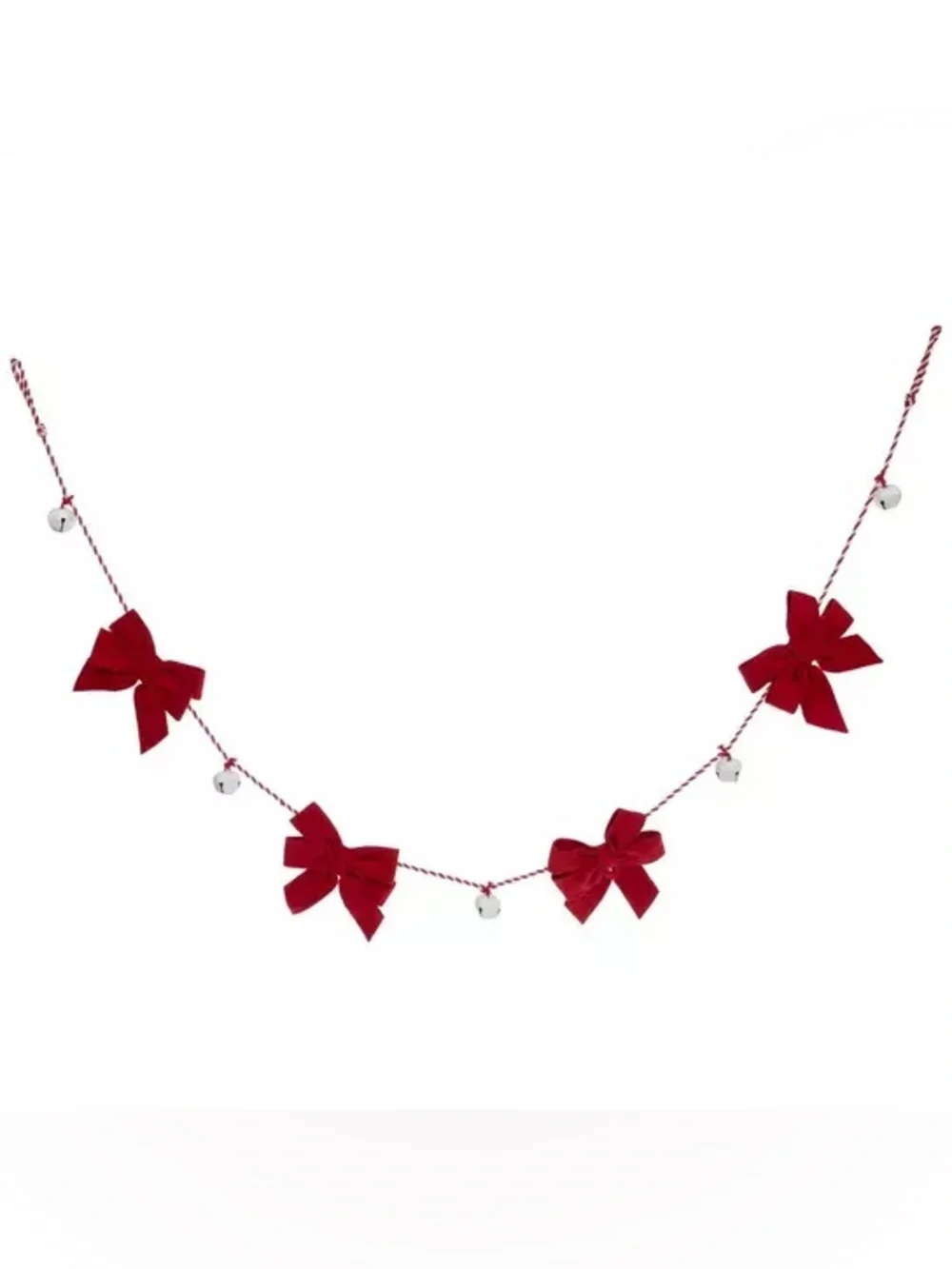 (2) Red Bow & Jingle Bell Garland